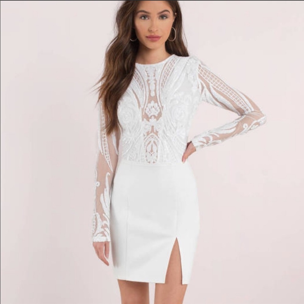 Tobi sequin long sleeve body con dress size large